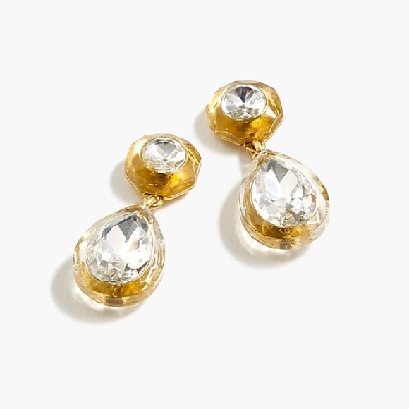 J. CREW Pear-shaped Stone Drop Earrings - Picture 2 of 7